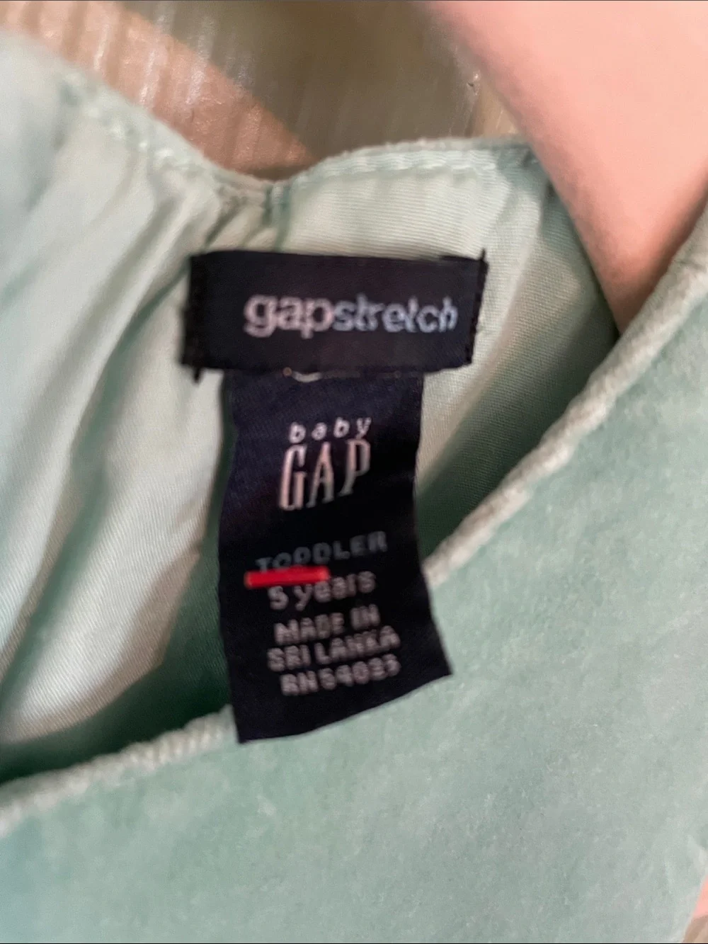 Baby Gap Mint Velvet Dress with Empire Waist